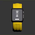 Yellow Smart Fitness Wristband With Digital Display And Sporty Design Accessory