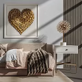 Modern double sofa coffee table combination 3d model