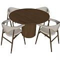 WestElm dining table and chair combination 3d model