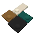 Modern Square Coffee Tables In Multiple Colors With Circular Surface Indentation Design 3d model