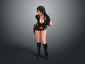 modern woman lady soldier female detective sci-fi beauty cyberbeauty 3d model