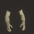 Elegant Beige Long Gloves with Soft Texture Displayed on Dark Background