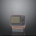 Vintage National Retro Radio With Pink Antenna Gray Body And Knobs