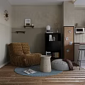 Modern Living And Dining Room Interior With Sofa Dining Table Stylish Lighting And Decor