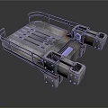 Industrial Heavy Duty Equipment Metal Platform With Railing And Square Openings