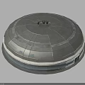 Modern Domed Building Exterior With Circular Top Opening And Base Horizontal Lines 3d model
