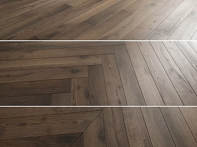 Dark Brown Wooden Flooring With Herringbone Pattern And Natural Wood Texture For Modern Interior 3d model