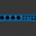 Professional Blue White Audio Interface With Multiple Ports Knobs And Indicator Lights