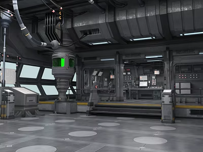 Modern Laboratory Interior Featuring Metal Equipment Control Panels And Scientific Instruments 3d model