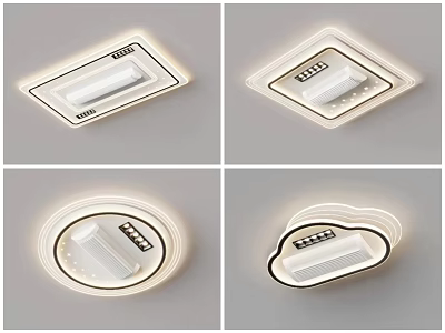 Simple living room lamp Internet famous fan ceiling lamp 3d model