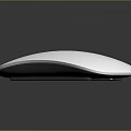 White Apple Mouse With Black Logo On Gray Background And Reflection 3d model