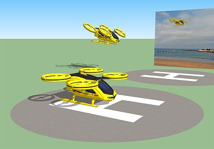 Modern Helicopter 3d model