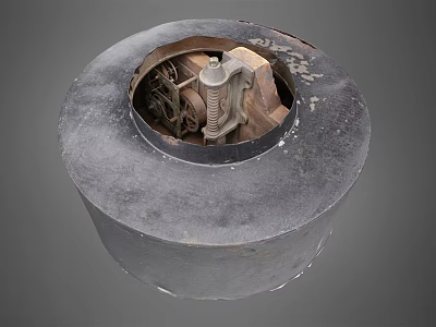 Industrial Equipment With Cylindrical Design Internal Mechanical Parts And Worn Metal Surface 3d model