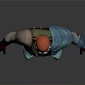 A Man With Red Hair Beard In Green Vest Blue Armor Red Gloves Blue Boots