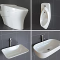 White Modern Toilet Collection With Various Styles Wall Mounted Floor Standing On Dark Grid Wall