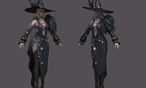 The next generation witch realistic witch beauty mage magician 3d model