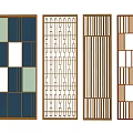 Modern Room Divider Designs With Geometric Patterns And Wooden Frames 3d model