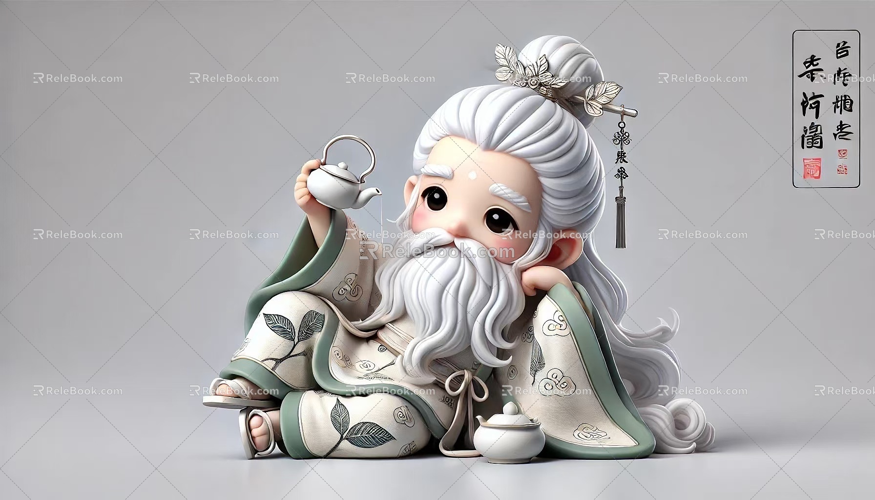 Land Gods Old Immortals Immortals Mythical Characters Tea Gods Tea Tea Game Characters Anime Characters Chinese Style 3d model