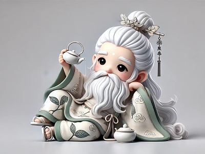 Land Gods Old Immortals Mythical Characters Tea Gods Tea Game Characters Anime Characters Chinese Style 3d model