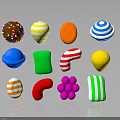 Colorful Assorted Candies With Various Shapes Bright Colors And Vibrant Visual