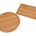 Natural Wood Cutting Boards Round And Rectangular Kitchenware For Home Use