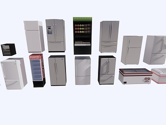 Modern Refrigerator Freezer Household Refrigerator 3d model