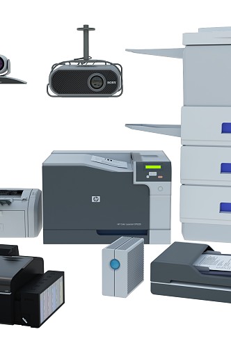 Modern Printer Office Supplies 3d model