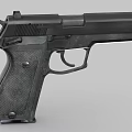 Black Semi Automatic Pistol With Textured Grip And Metallic Finish Design