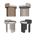 Modern Stylish Stools With Velvet Upholstery And Metal Wooden Bases For Home Interior