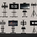 Iron TV Stands With Various Mobile And Floor Standing Design Structures 3d model