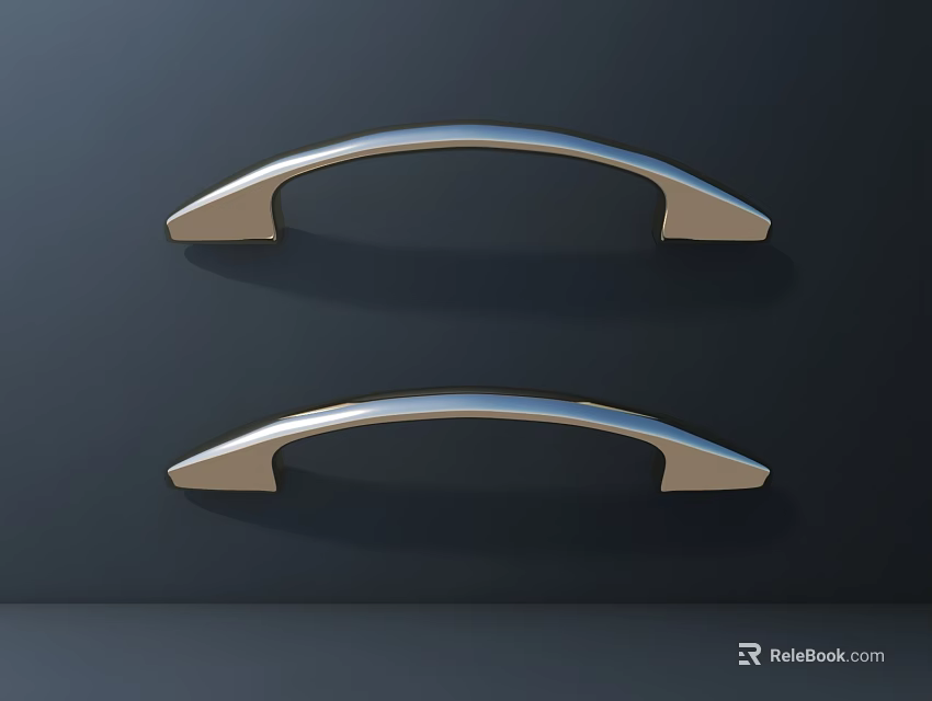 Hardware Tools Modern Silver Curved Metal Handles for Cabinet Drawer Furniture 3d model 