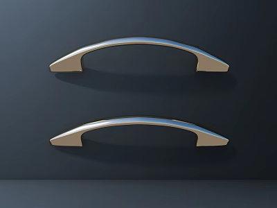 Hardware Tools Modern Silver Curved Metal Handles for Cabinet Drawer Furniture 3d model