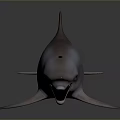 Realistic 3D Rendered Dolphin In Swimming Pose With Open Mouth And Smooth Skin