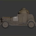 Vintage Armored Military Vehicle With Retro Turret And Historical Design