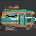 Industrial LOFT RV Camper Car Camper Car Camper Trailer 3d model