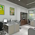 Comprehensive Service Hall Interior With Modern Service Counter And Glass Partitions