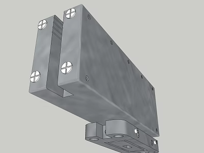 Durable Metal Hardware Tool Bracket with Secure Bolts and Mounting Holes 3d model