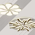 Modern Flower Shaped Ceiling Lights With Gold Frame And Decorative Patterns 3d model