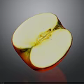 Juicy Ripe Red Apple Sliced Open Displaying White Flesh And Core