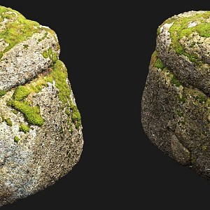 Stone Rock Moss Riverside Mountain Pebbles Shale Mountain Big Mountain 3d model