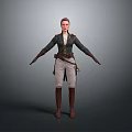 A Woman In Dark Coat White Pants And Brown Boots With Belt And Outstretched Arms