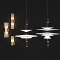 Modern lamp combination wall lamp chandelier combination 3d model