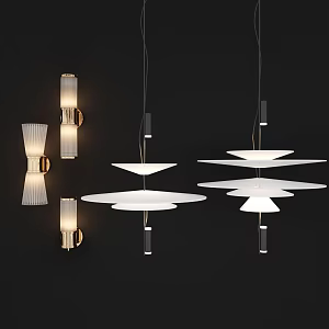 Modern lamp combination wall lamp chandelier combination 3d model