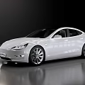 White Modern Electric Sedan With Sleek Exterior And Silver Alloy Wheels