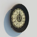 Vintage Wall Clock With Roman Numerals And Decorative Dark Wooden Frame