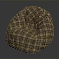 Cozy Plaid Fabric Bean Bag Chair For Modern Living Room Seating