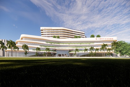 modern hospital building 3d model