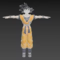 Anime Character Goku In Orange Martial Arts Outfit With Spiky Black Hair And Outstretched Arms