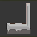 Cartoon Style Building Scene With Orange Exterior Walls White Decorative Windows And Front Steps