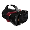Sleek Modern VR Headset Design With Black Frame Red Accents And Straps 3d model